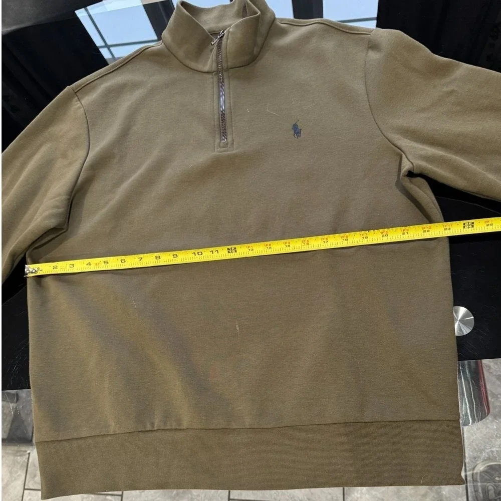 Polo Ralph Lauren Classic Half-Zip Mock Neck Pullover Sweater‎ Olive Green